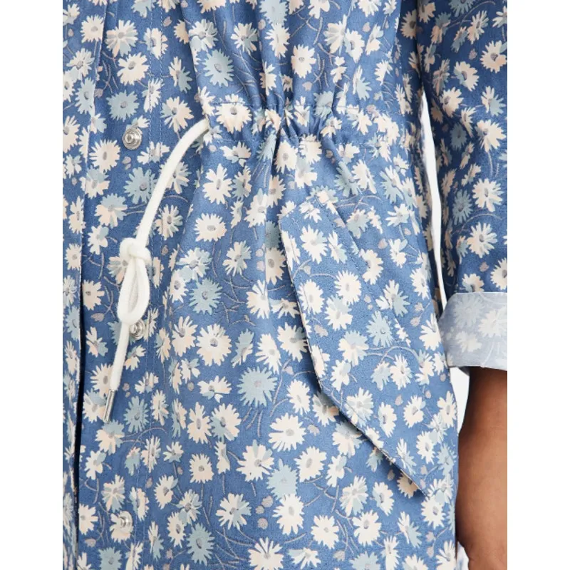 Madewell Preppy Ruffle-Neck Anorak‎ Raincoat French Floral Blue Moon Size Smalll - Image 3