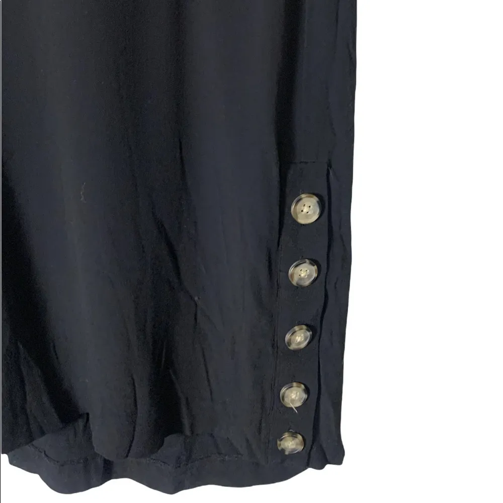 Madewell XS Side Button Easy Dress Black V-Neck Womens Oversized L7833 B55-05. - Image 4