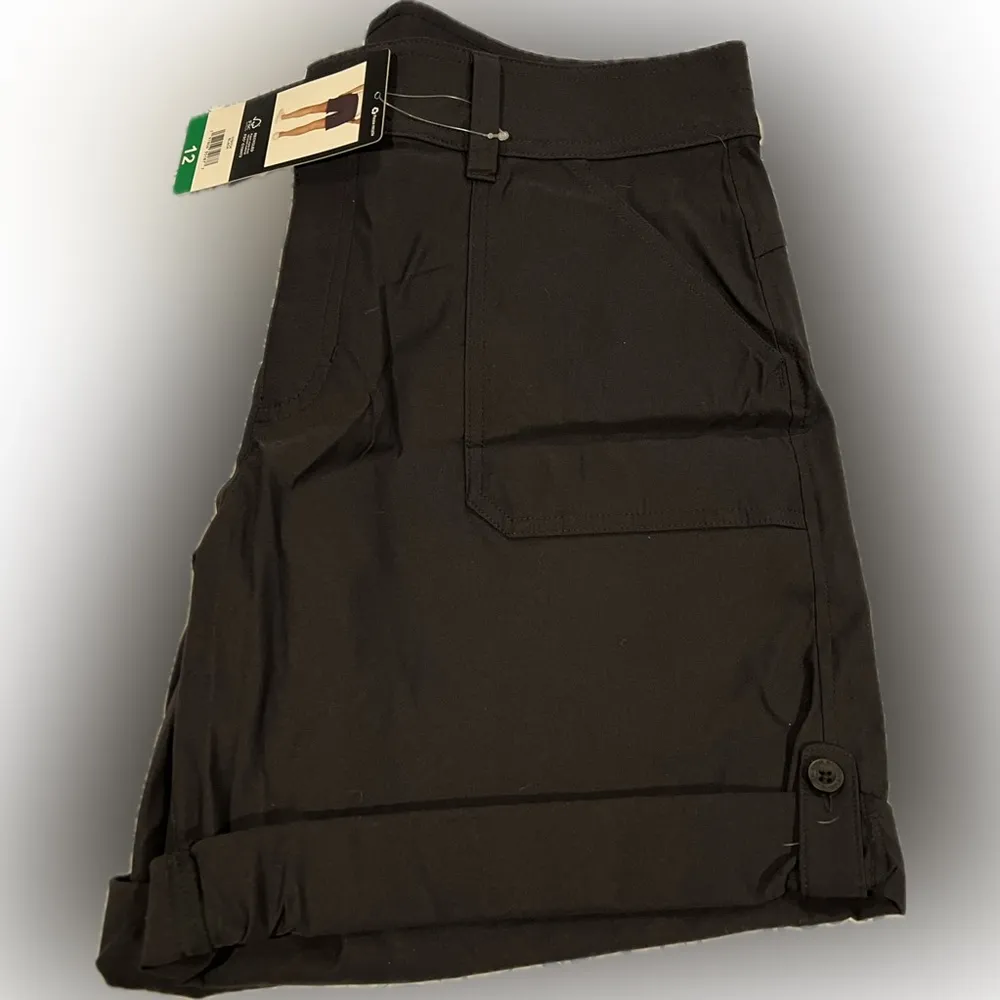 Eddie Bauer Ladies' Cargo Shorts BLACK Size 12 Lightweight Pocket With Zipper - Image 6