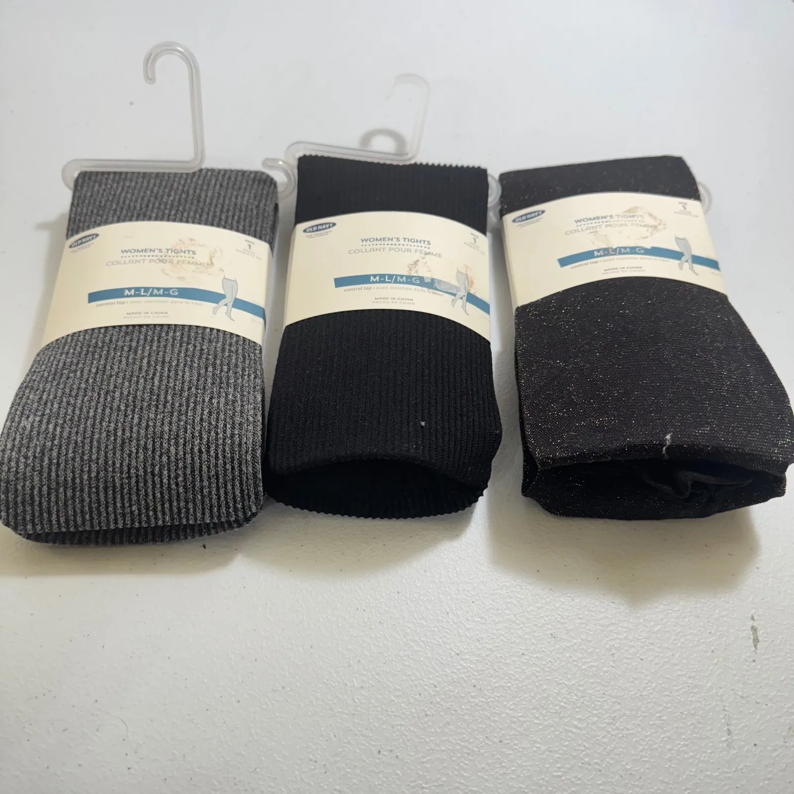 3*Old Navy Womens Tights Opaque Ribbed Knit Comfort Stretch M L OLDSTOCK - Image 2