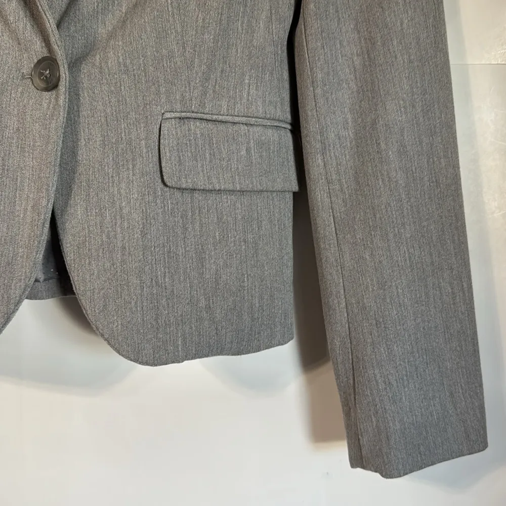 Single Breasted Hourglass Fitted Silhouette Blazer Light Grey Size 2 - Image 4