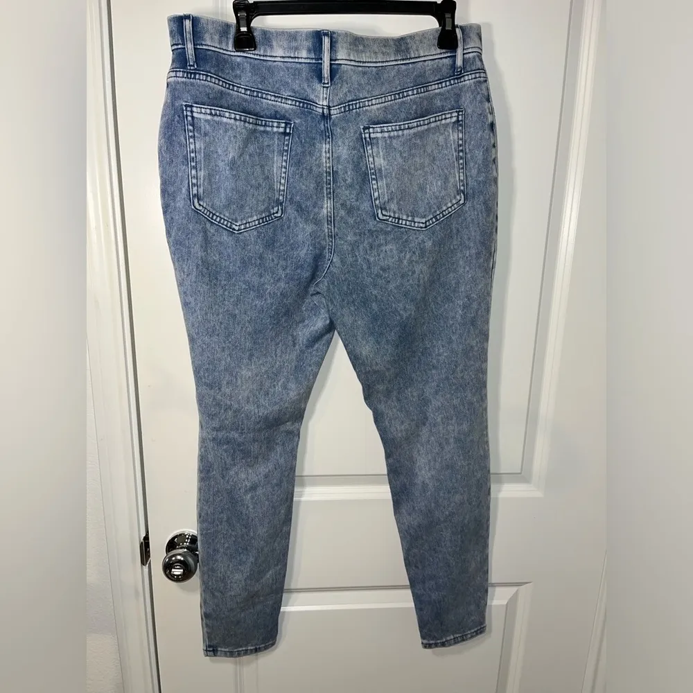 Time and Tru Faux Denim Acid Wash Stretchy Pockets Jeggings Leggings  Sz XXL - Image 2