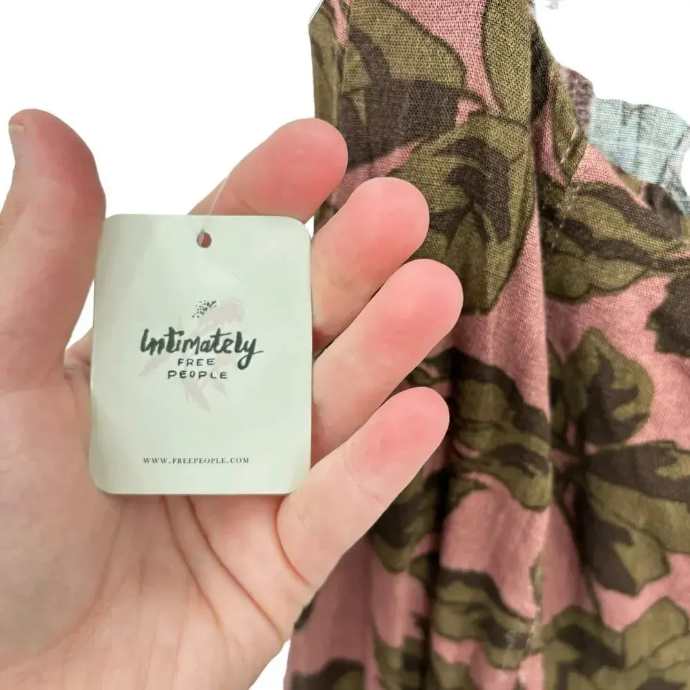 Free People Bring It Back Printed Cut-Out Bodycon Dress‎ Mauve Pink Size XS - Image 12