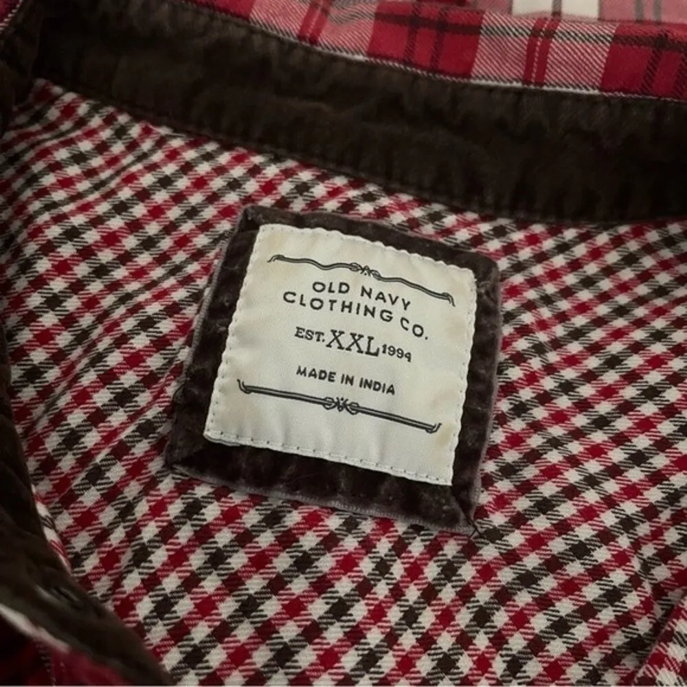 OLD NAVY Red Plaid Western Shirt Pearl Snaps Soft Cotton Womens Plus Size XXL - Image 5