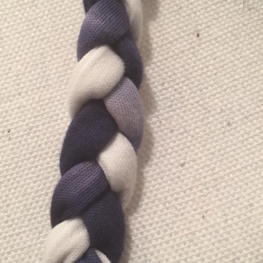 Blue and white braided infinity scarf - Image 7
