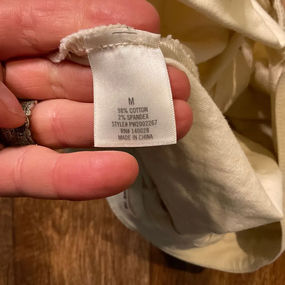 Mi‎ Ami Skirt Size Medium Scallop Hem Button Front Cream Francescas Tan - Image 8