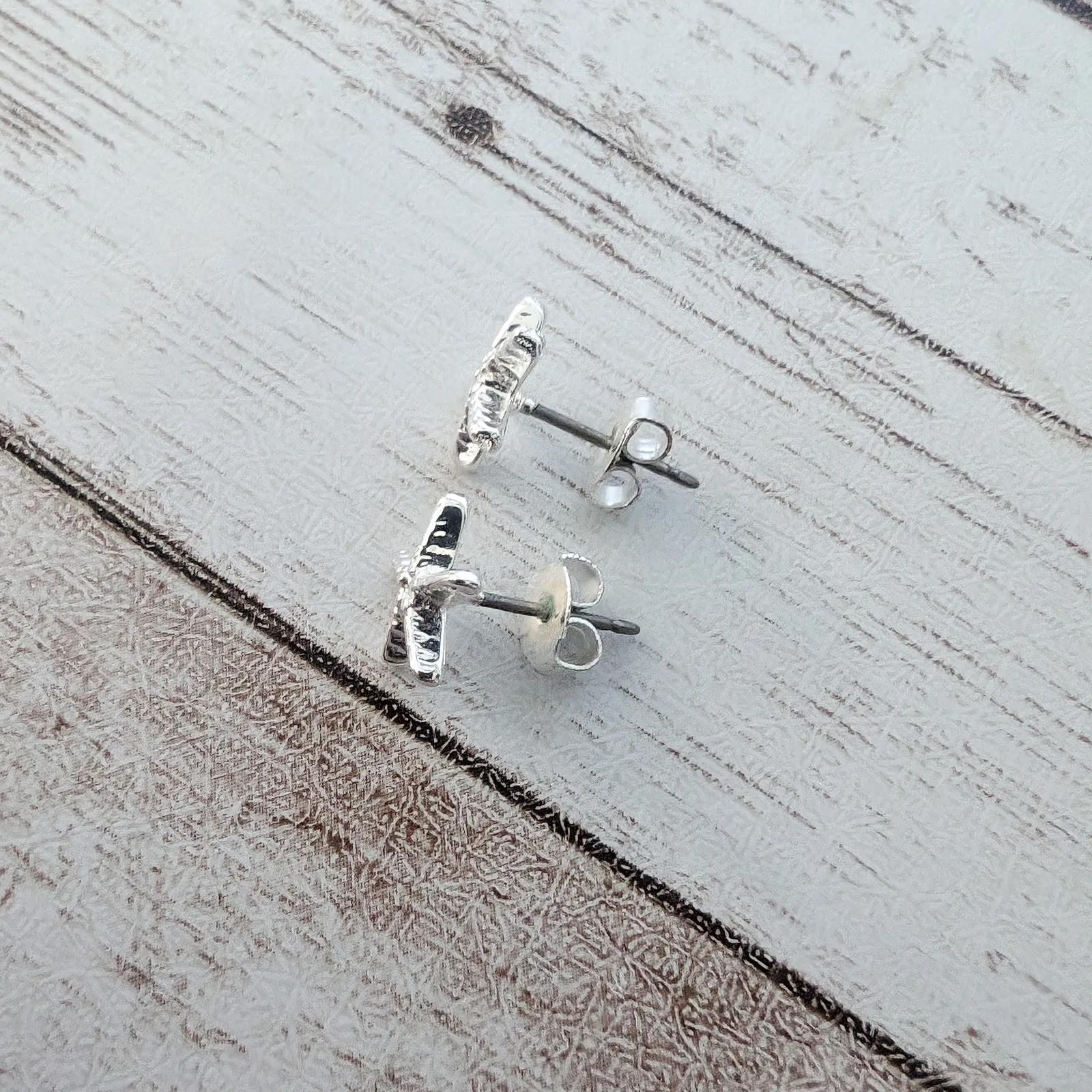 Dainty Silver Tone Starfish Earrings for Pierced Ears - Image 6