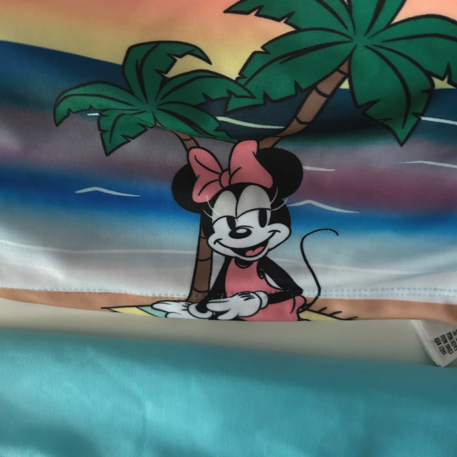 Disney Minnie Mouse Bikini Womens‎ L Teal High Waist Swimwear Retro Pinup Beach - Image 8