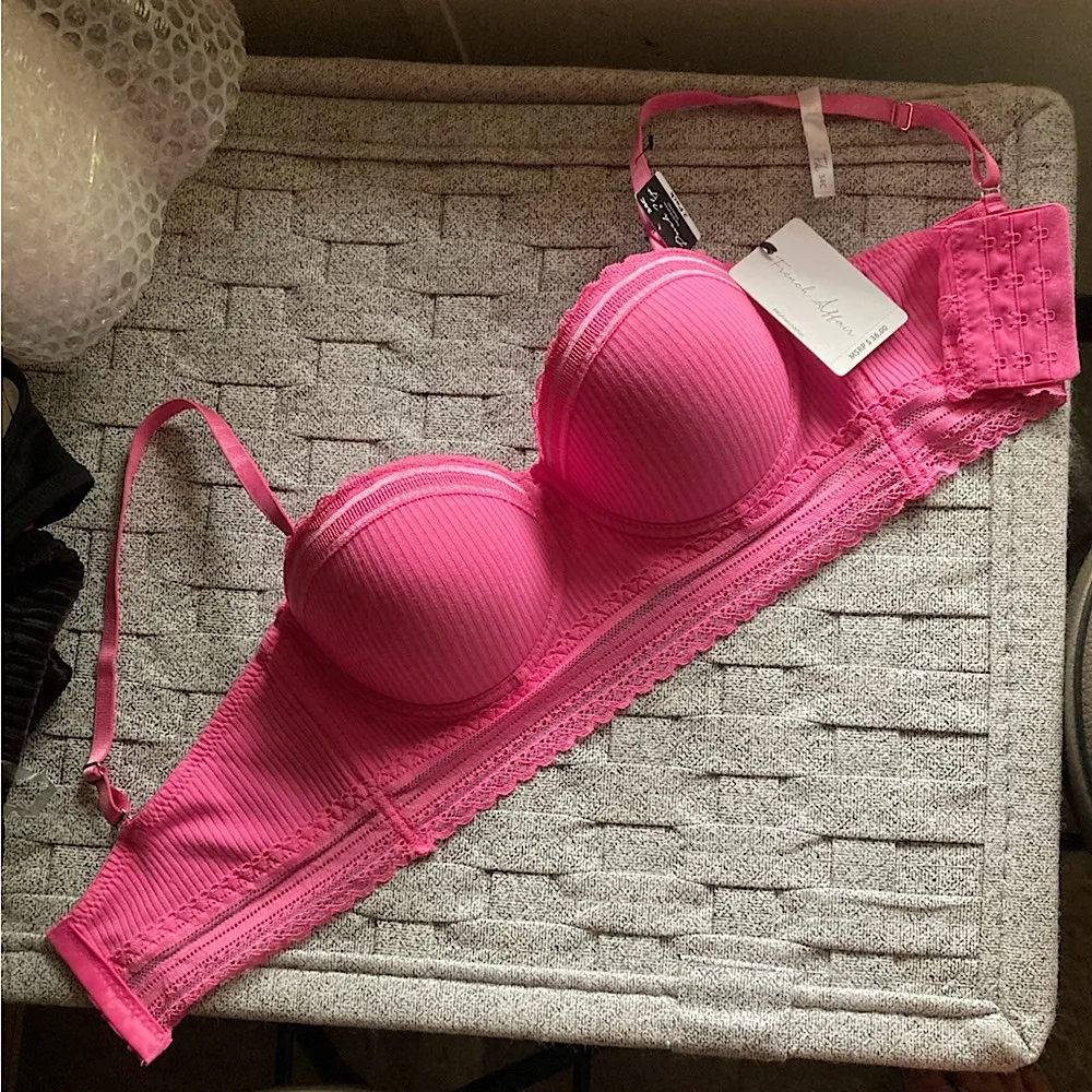 Pink Lace Bra Top Size 34C - Image 16