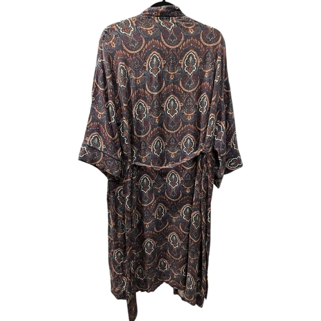 VTG Christian Dior Monsieur Paisley Tie Front Robe One Size Leisure Luxury Blue - Image 7