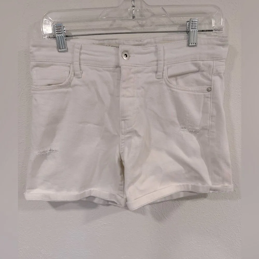 Anthropologie Pilcro Slim Boyfriend White Denim Shorts 27 EUC - Image 3