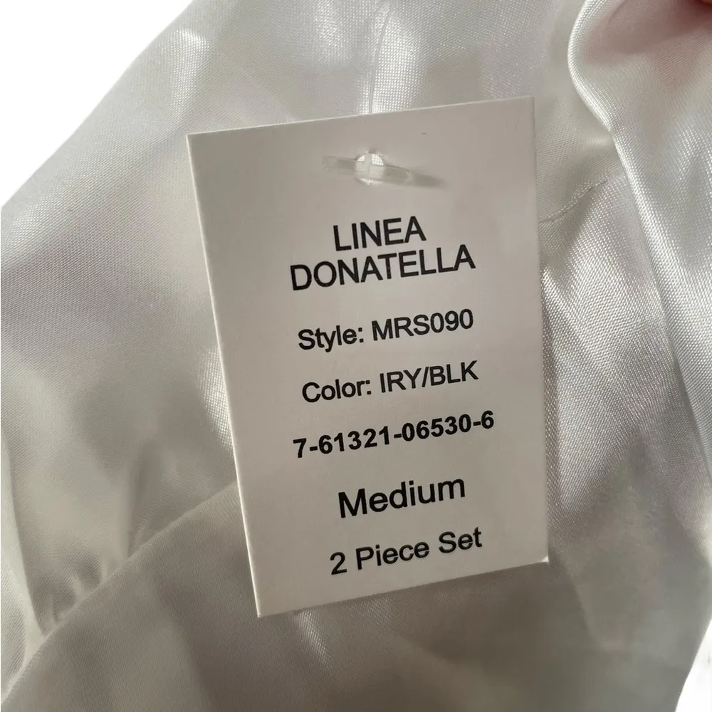 NEW Linea Donatella White Black Silky Satin Bridal Mrs Romantic Lace Slip Dress - Image 8