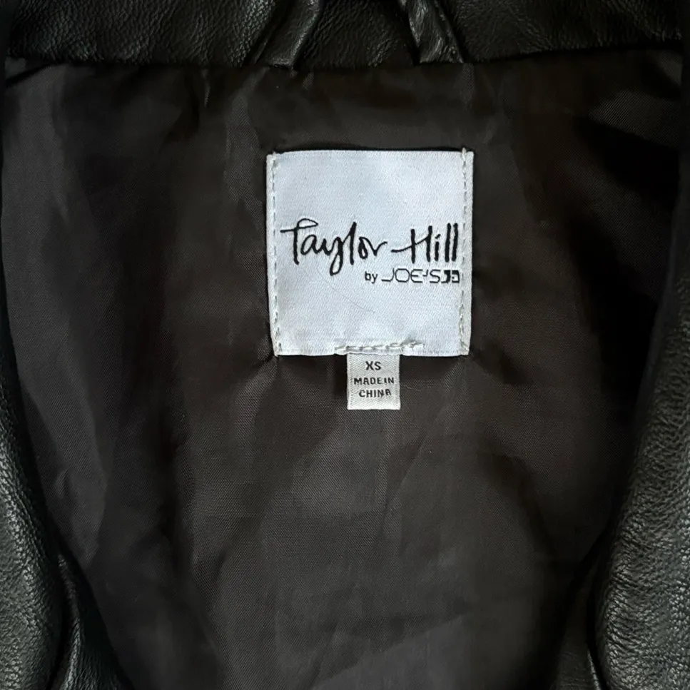 Like New Joe’s Jeans Faux Leather Pearl Studded Moto Jacket Black Size XS - Image 5