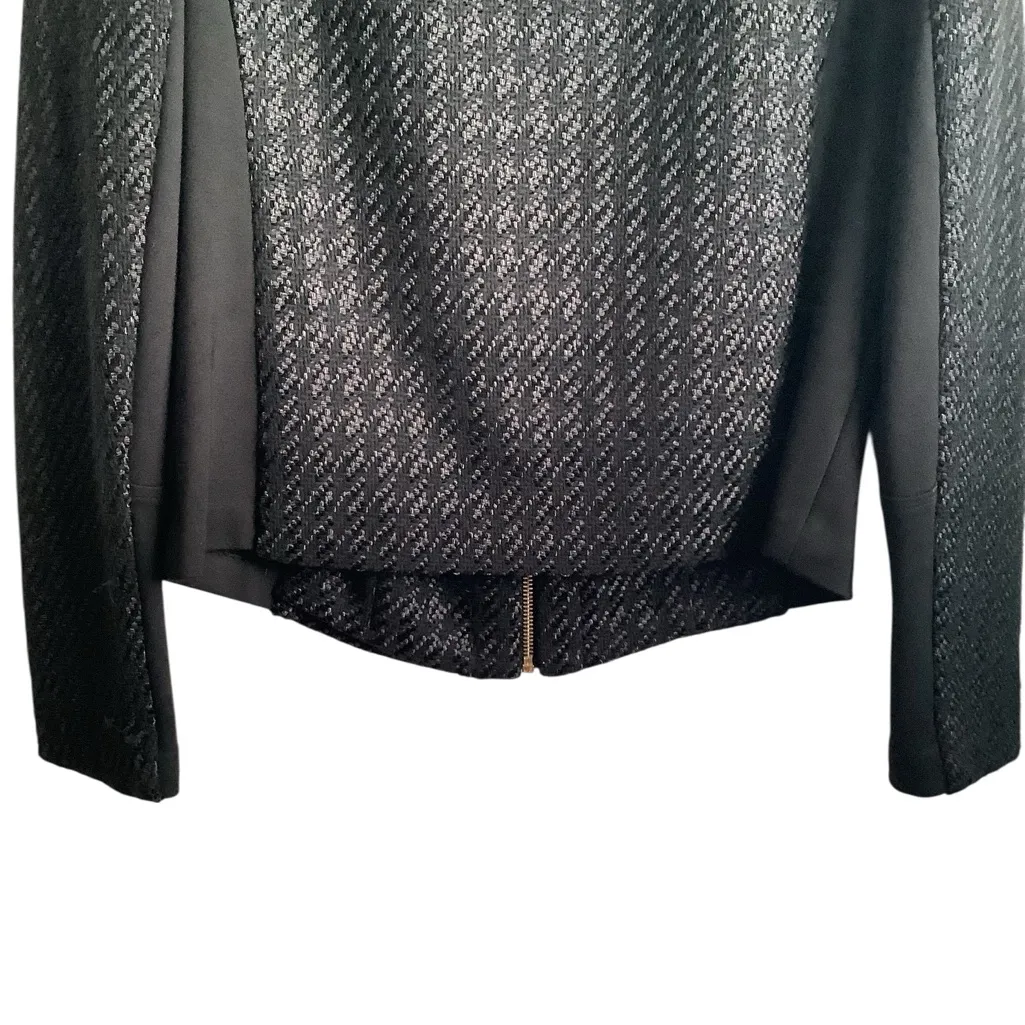 Calvin Klein Crewneck TweedTextured Black Blazer w/Gold Accents Beautiful Piece - Image 7