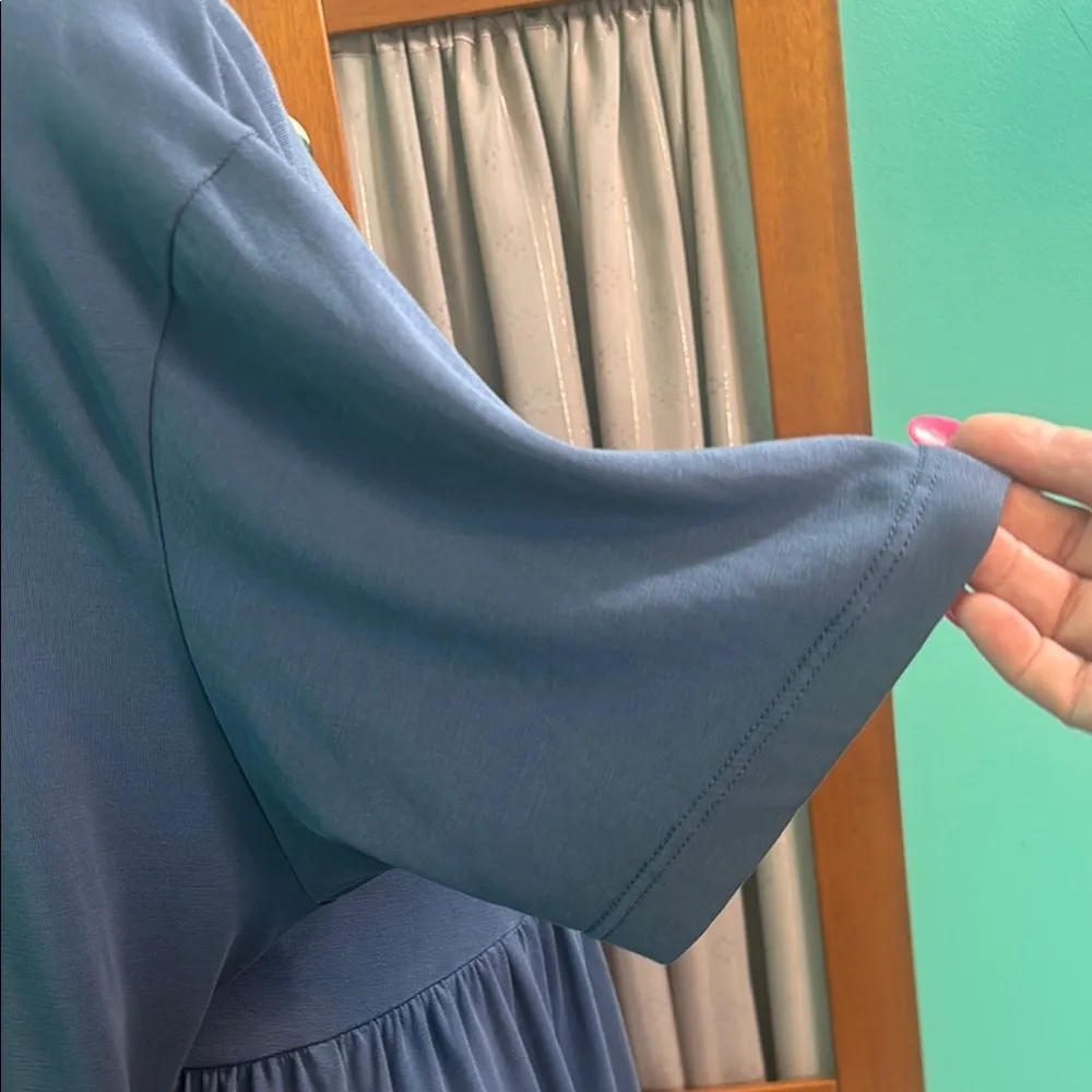 Agnes & Dora Blue Pleated Mini Dress - Image 7