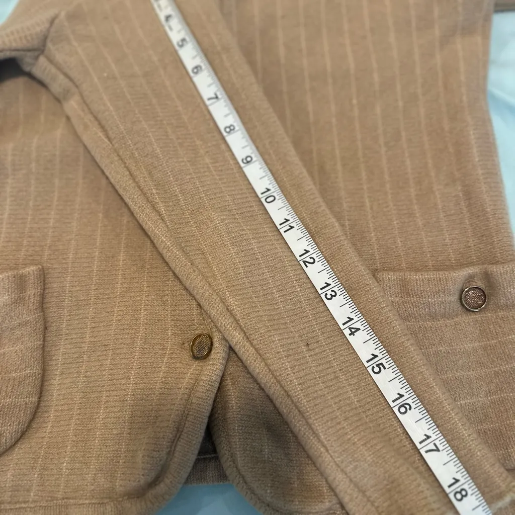 Vintage 40s Womens Dalton Turners Virgin Cashmere Brass Button Cardigan Sweater. Tan Size XS - Image 5