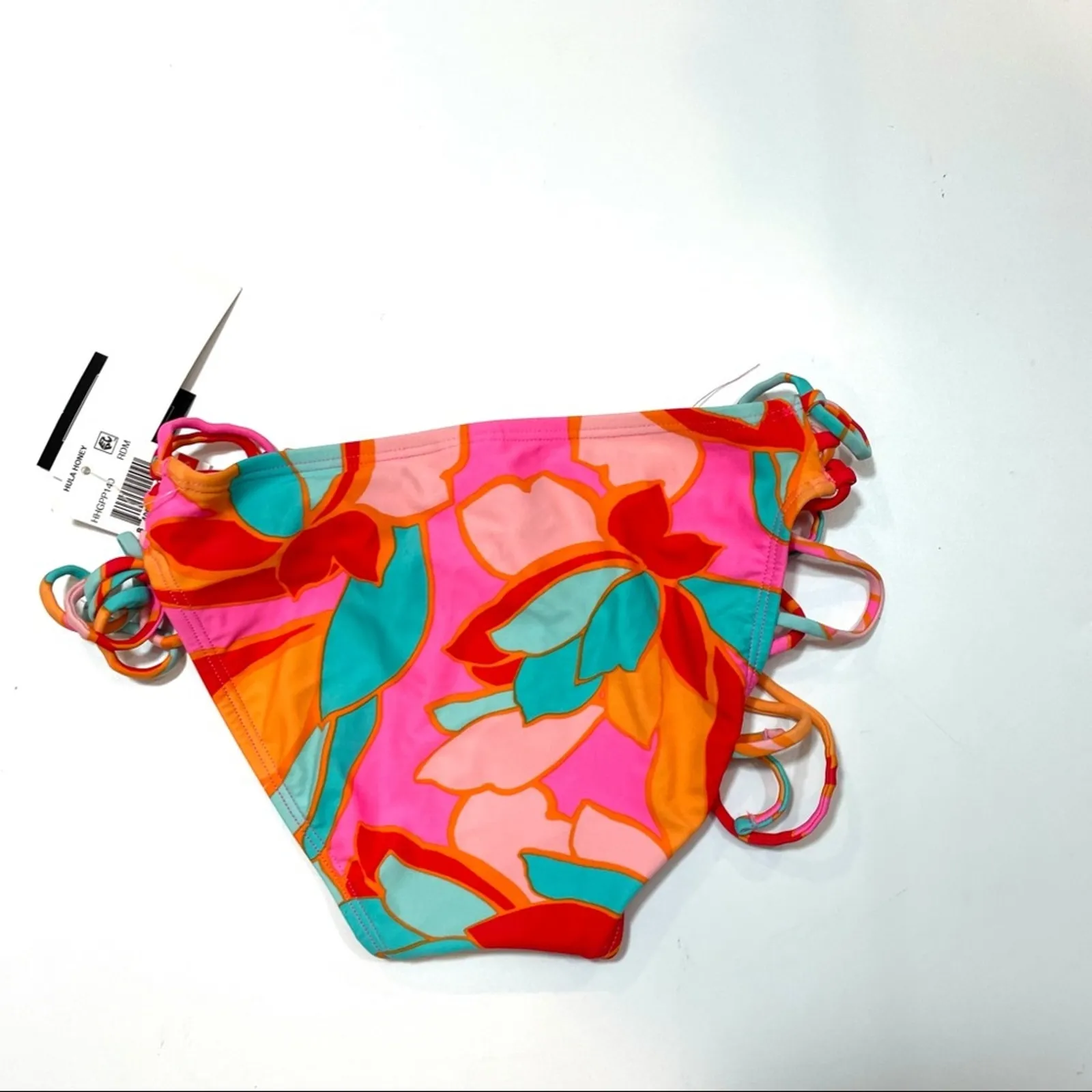 Hula Honey red multi bikini swim bottom XSm - Image 6