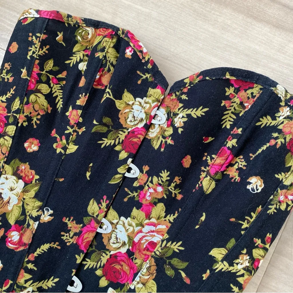 Floral Black Corset Top - Image 2