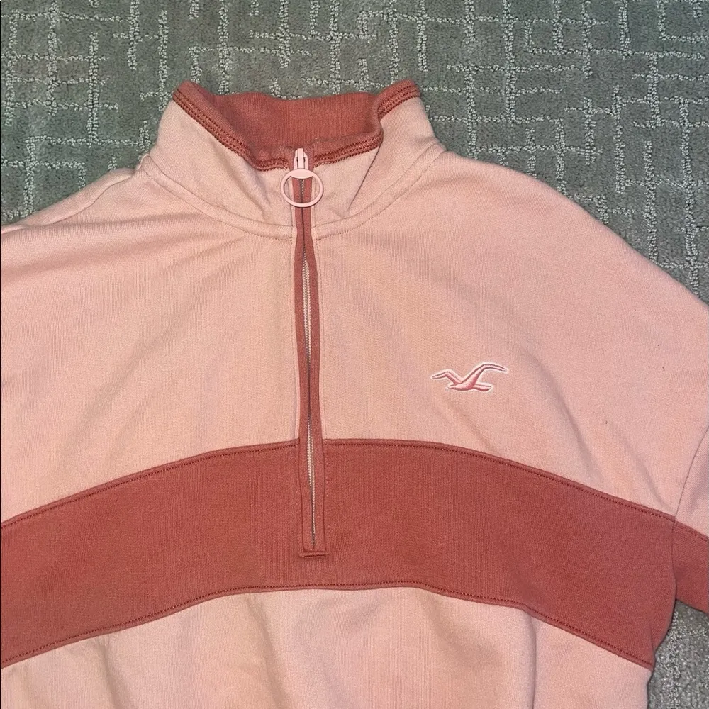 Hollister Pink Quarter Zip Sweatshirt - Image 2