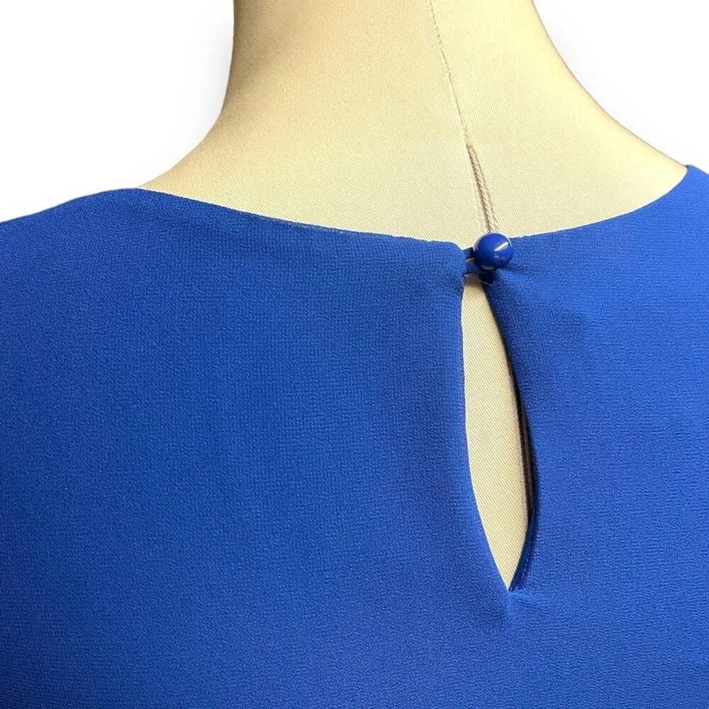 I.N. San Francisco 3/4 Split Sleeve Dress Royal Blue Black White Small - Image 5