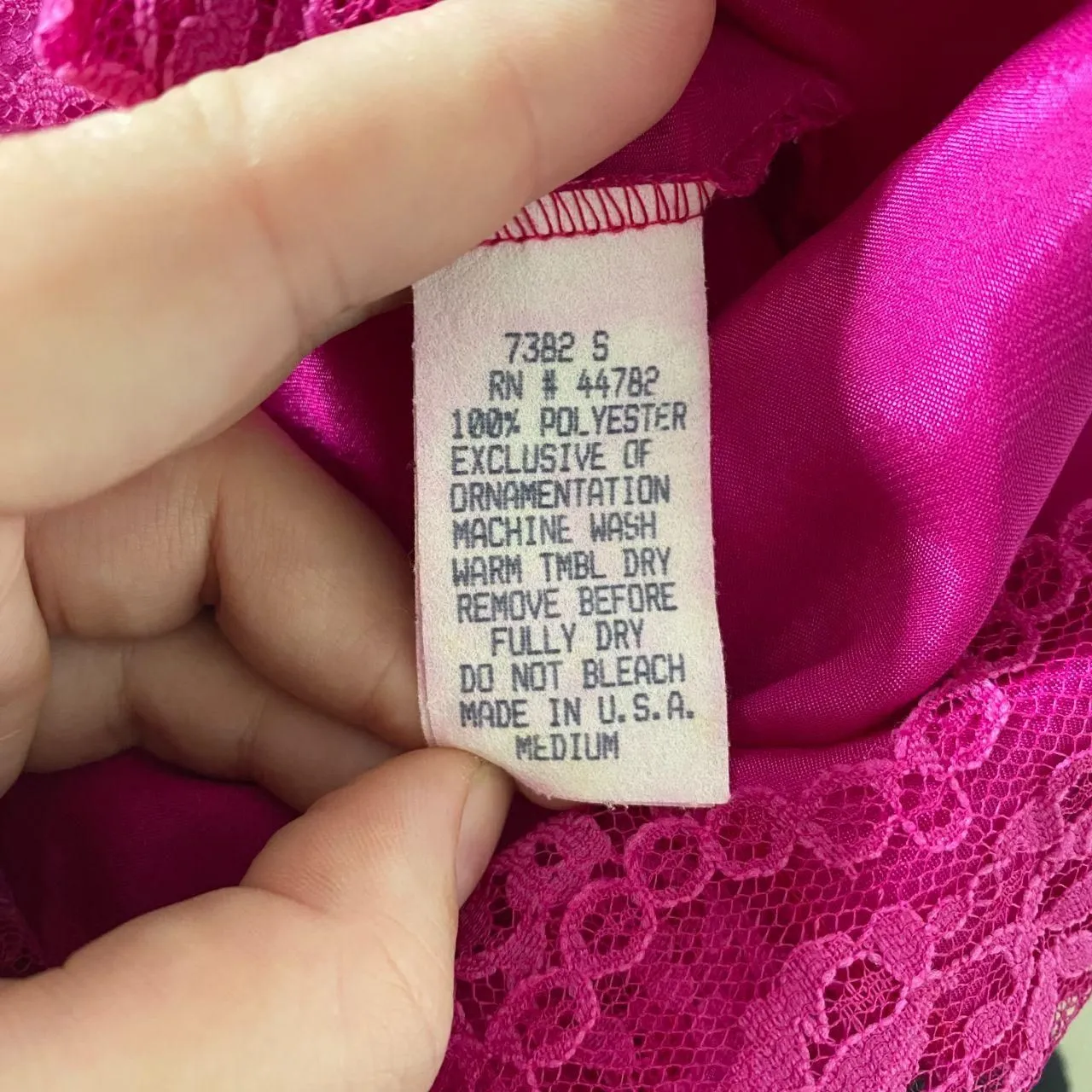 Featherbed Early 2000 Bright Pink Satin Fairy Lace Up Lingerie Slip Mini Dress Size M - Image 8