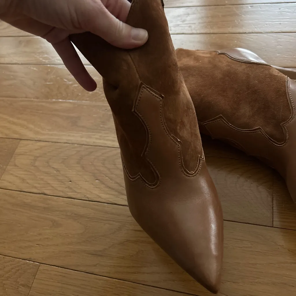 Sam Edelman Bradley Saddle Suede Leather Heeled Boots Women Size 10 - Image 16