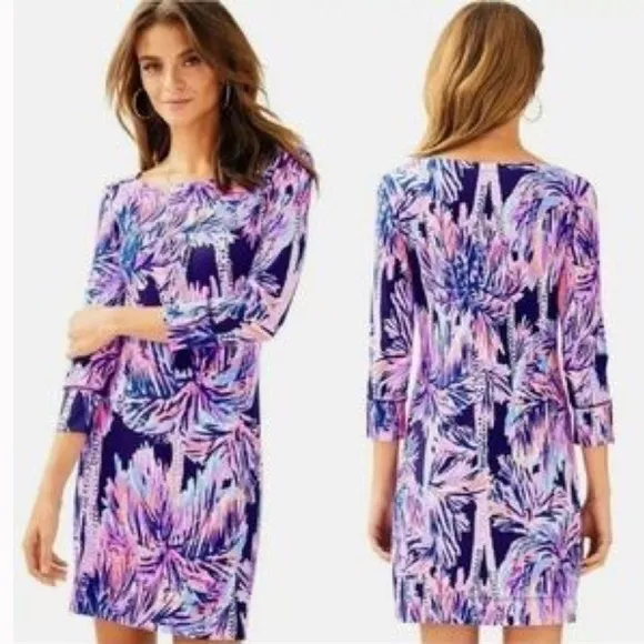 Lilly Pulitzer Sophie Shift Dress Palms Up UPF 50+ W-746 Sz XS - Image 2