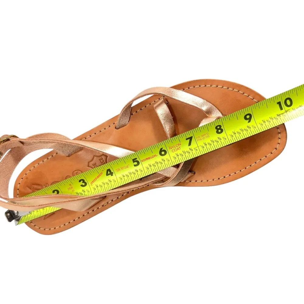 Nikos Shoes Polyxene Rose Gold Handcrafted Greek Leather Gladiator Sandals Size 7 - Image 9