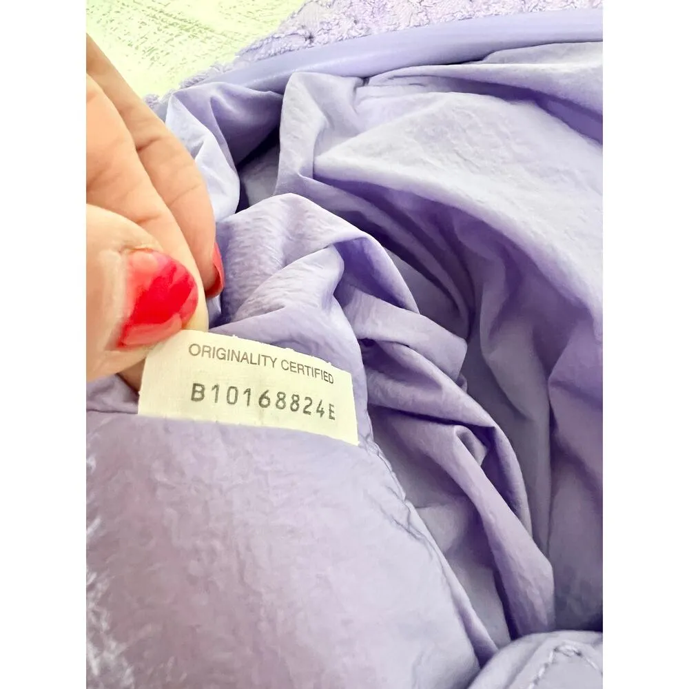 Bottega Veneta Towel Effect Ruched Purse Clutch Handbag Lilac - Image 11