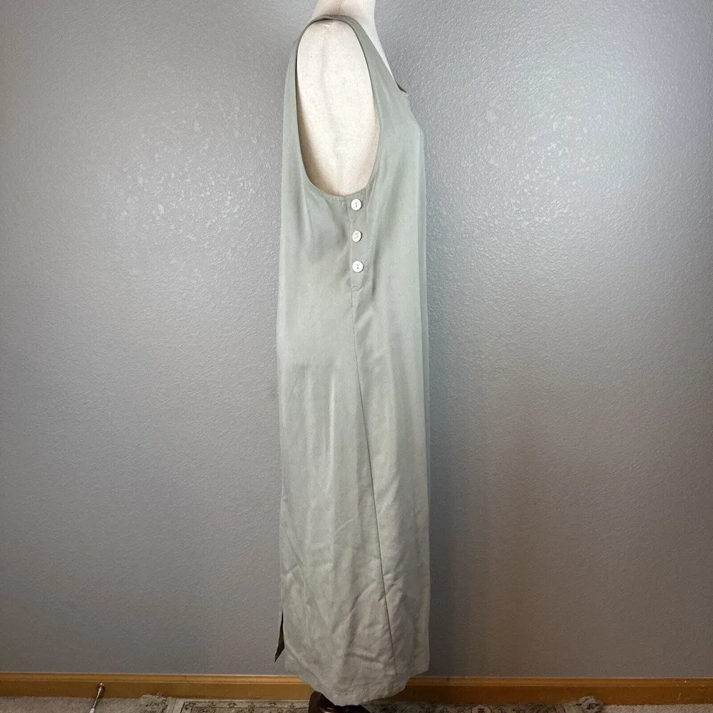 Talbots Womens Vintage 90s Minimalist Jumper Dress M Medium Khaki 100% Tencel - Image 7