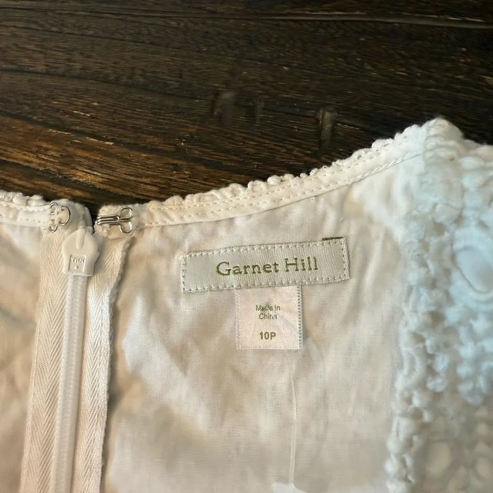 Garnet Hill White Lace Sheath Midi Dress Petite 10P Wedding Shower Cocktail - Image 6