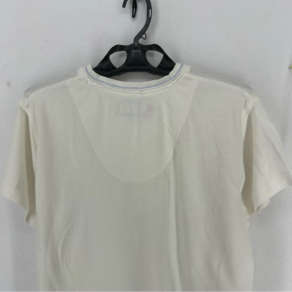 Earth Angels Vintage Short Sleeve Button Embroidered Floral Blouse Large White - Image 8