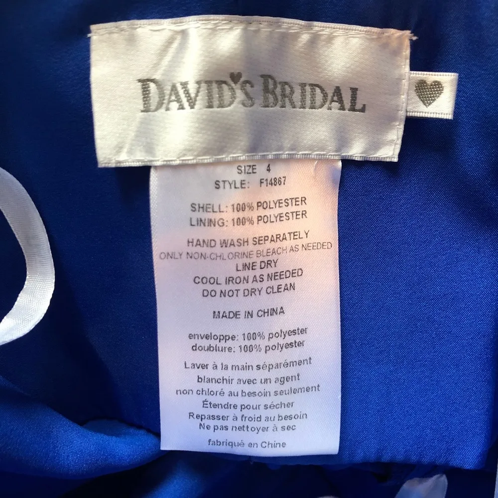 David’s Bridal Fromal Dress Chiffon Long Blue - Image 6