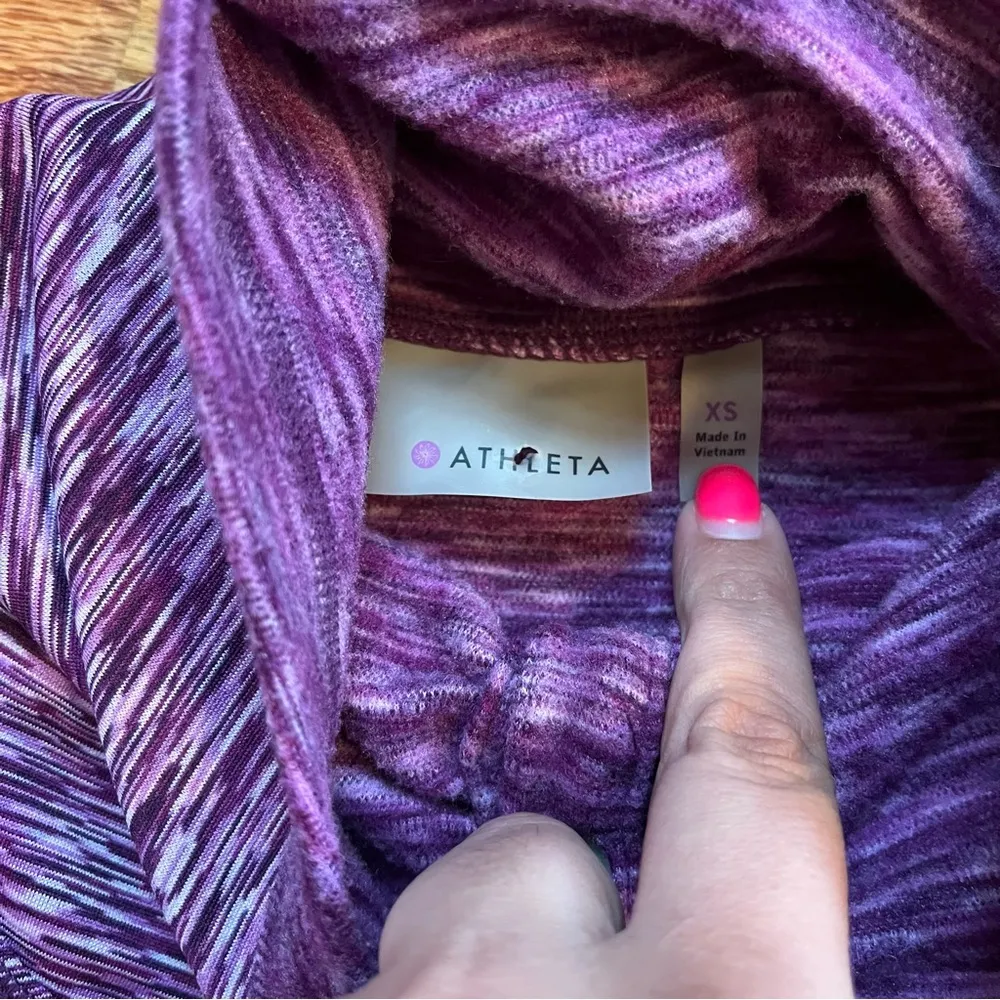 Athleta purple coastal space dye fleece pullover size XS - Image 3