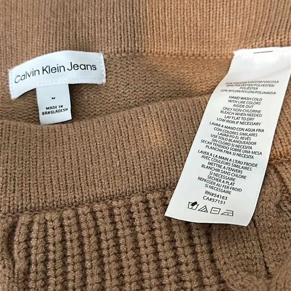 Calvin Klein Tan Cable Knit Pencil Skirt Size M - Image 5