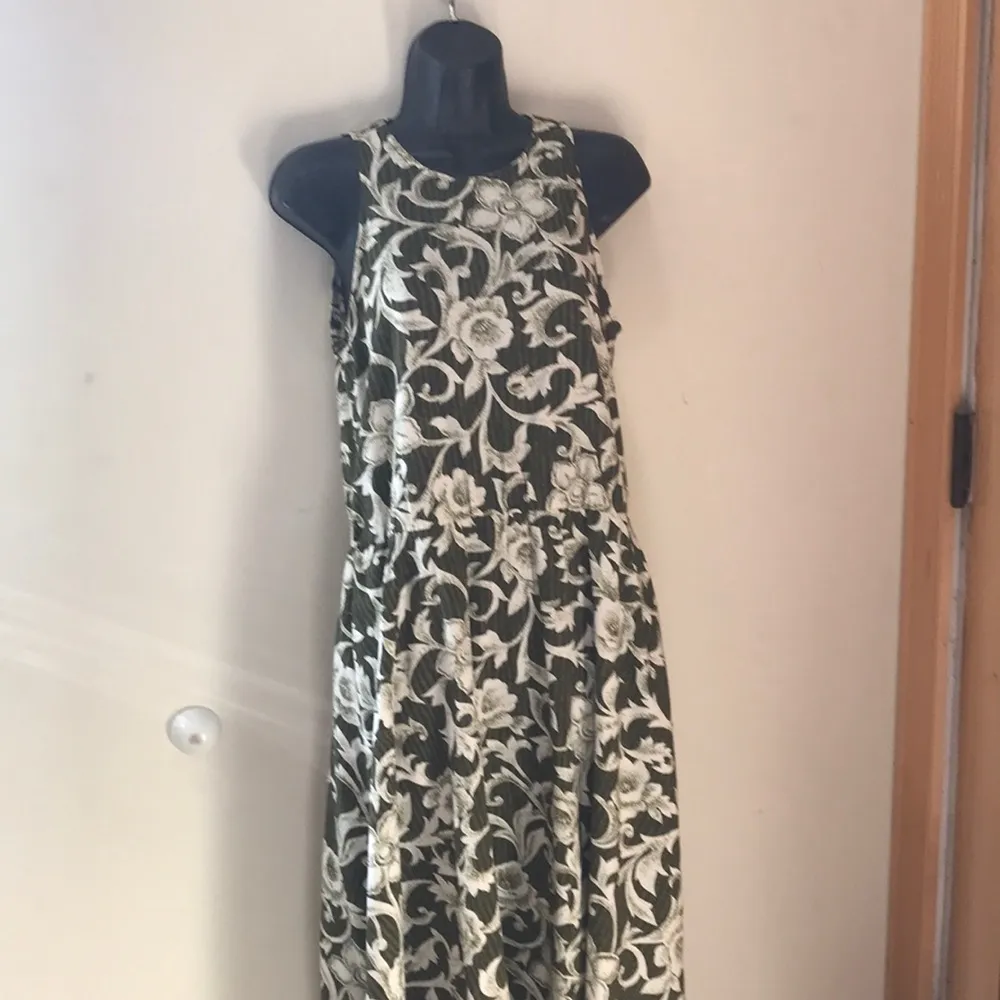 - Vintage paisley keyhole aline dress size 8 green Karen  m - Image 4