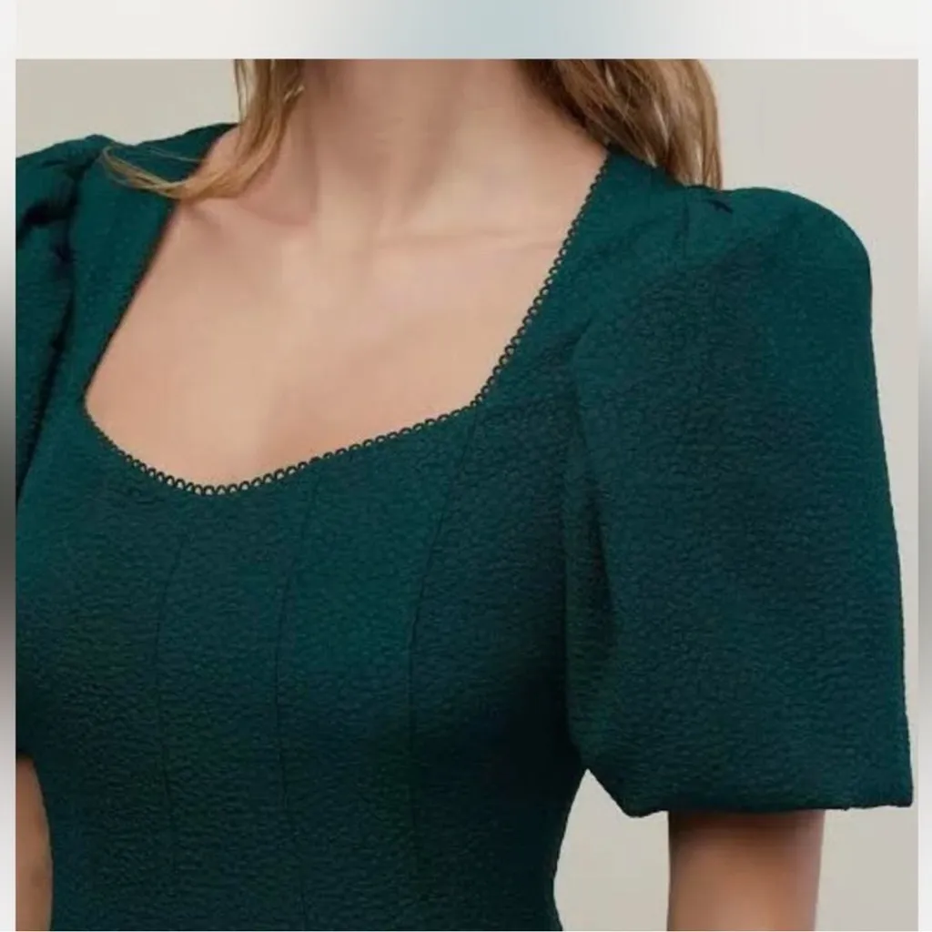 NWT Rachel Parcell V-neck Jacquard Flared Dress Size 10 - Image 2