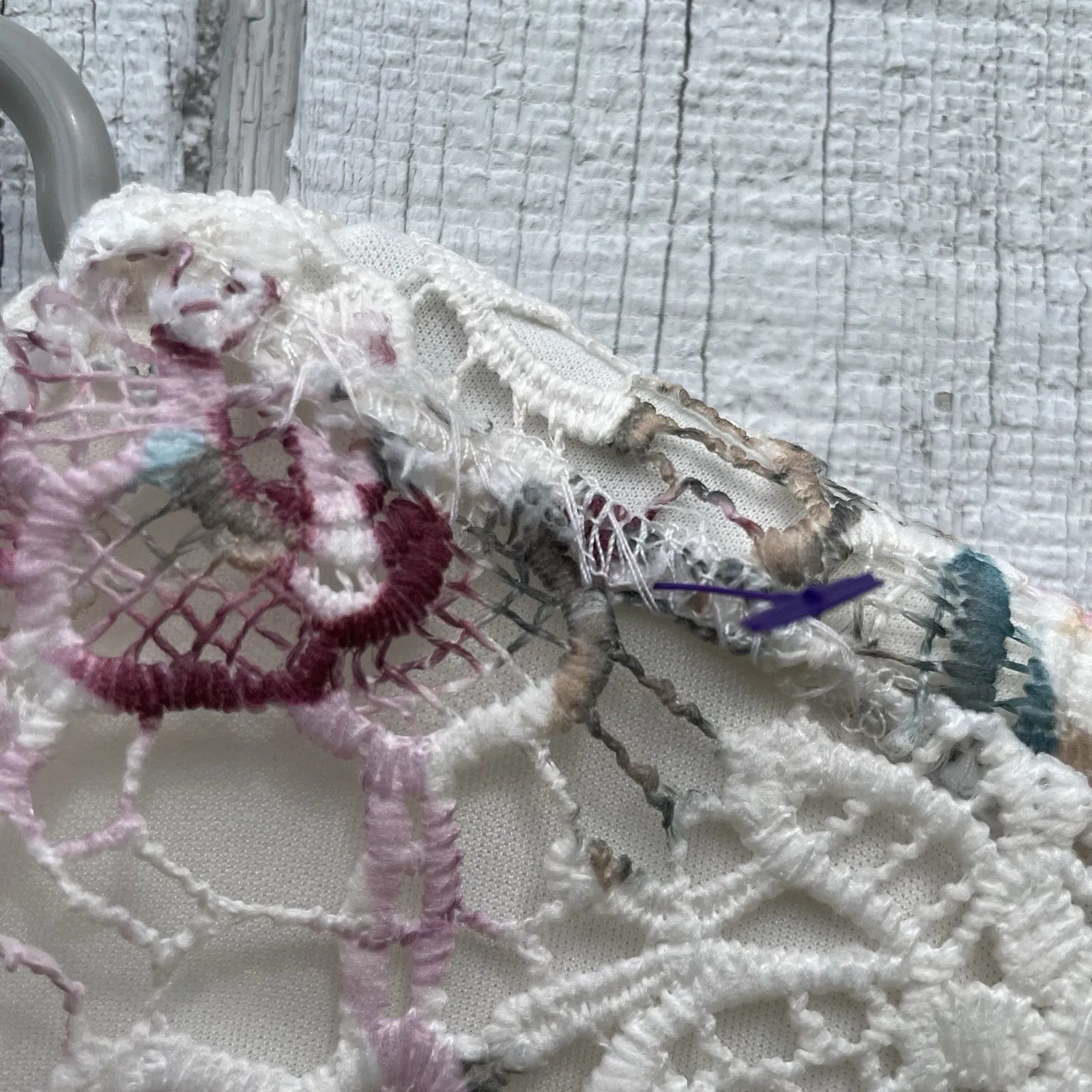 Nanette Lapore Lace Shortsleeved Floral Blouse Dressy Medium M Cream Colorful - Image 4