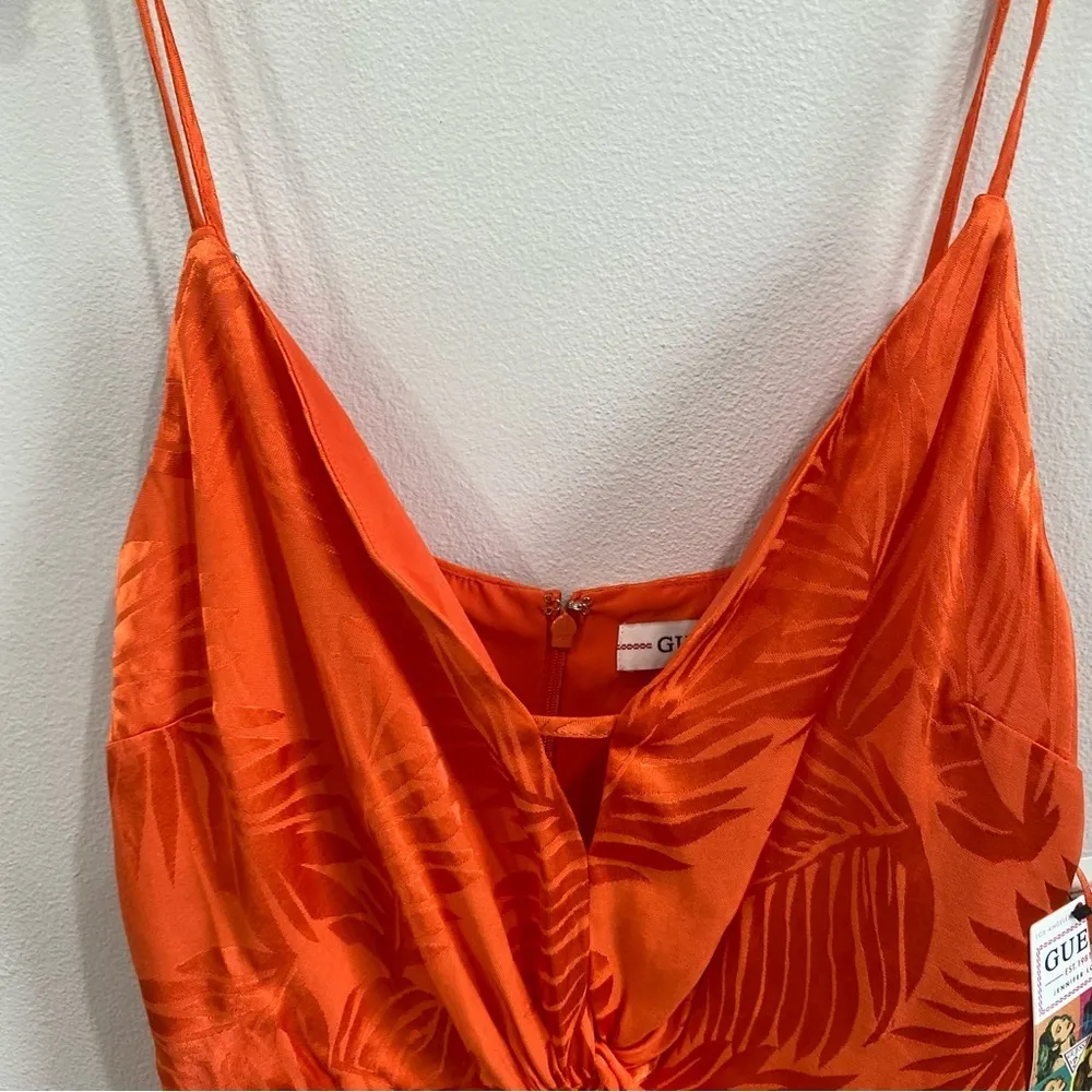 NWT Guess Jennifer Lopez Desta Romper in Tangerine Orange - Image 6