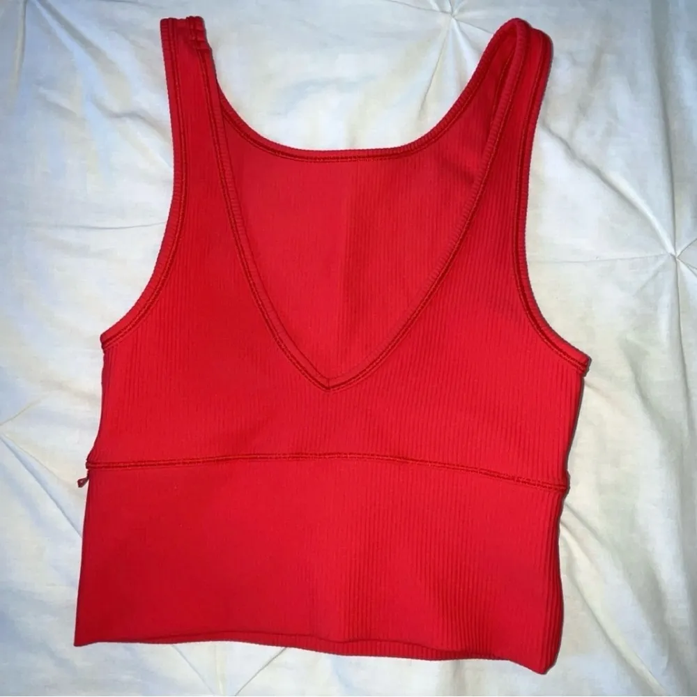 Lululemon Athletica Power Pivot Bright Carnation Red Athletic Tank SIZE 2 - Image 6