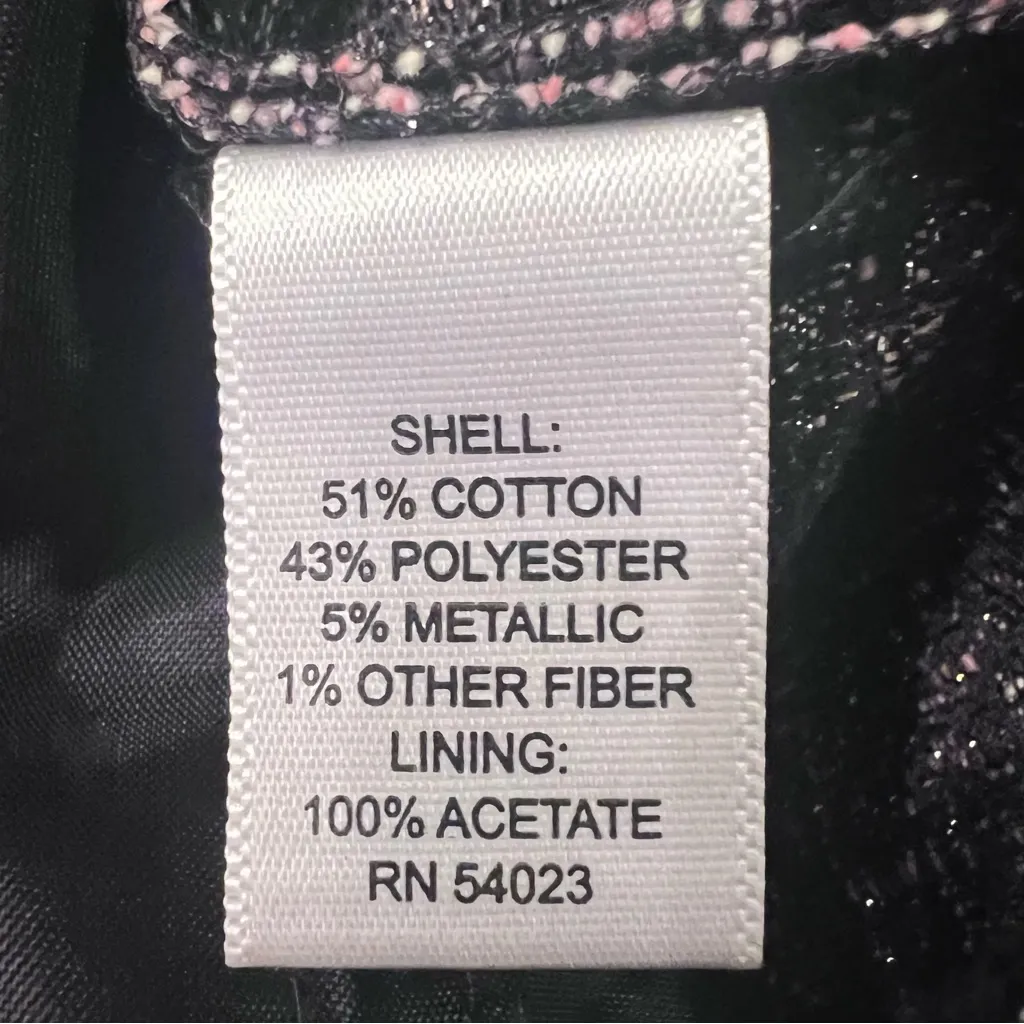 Banana Republic Sparkle Silver, Black, White & Pink Tweed Pencil Skirt Size‎ 14 - Image 10