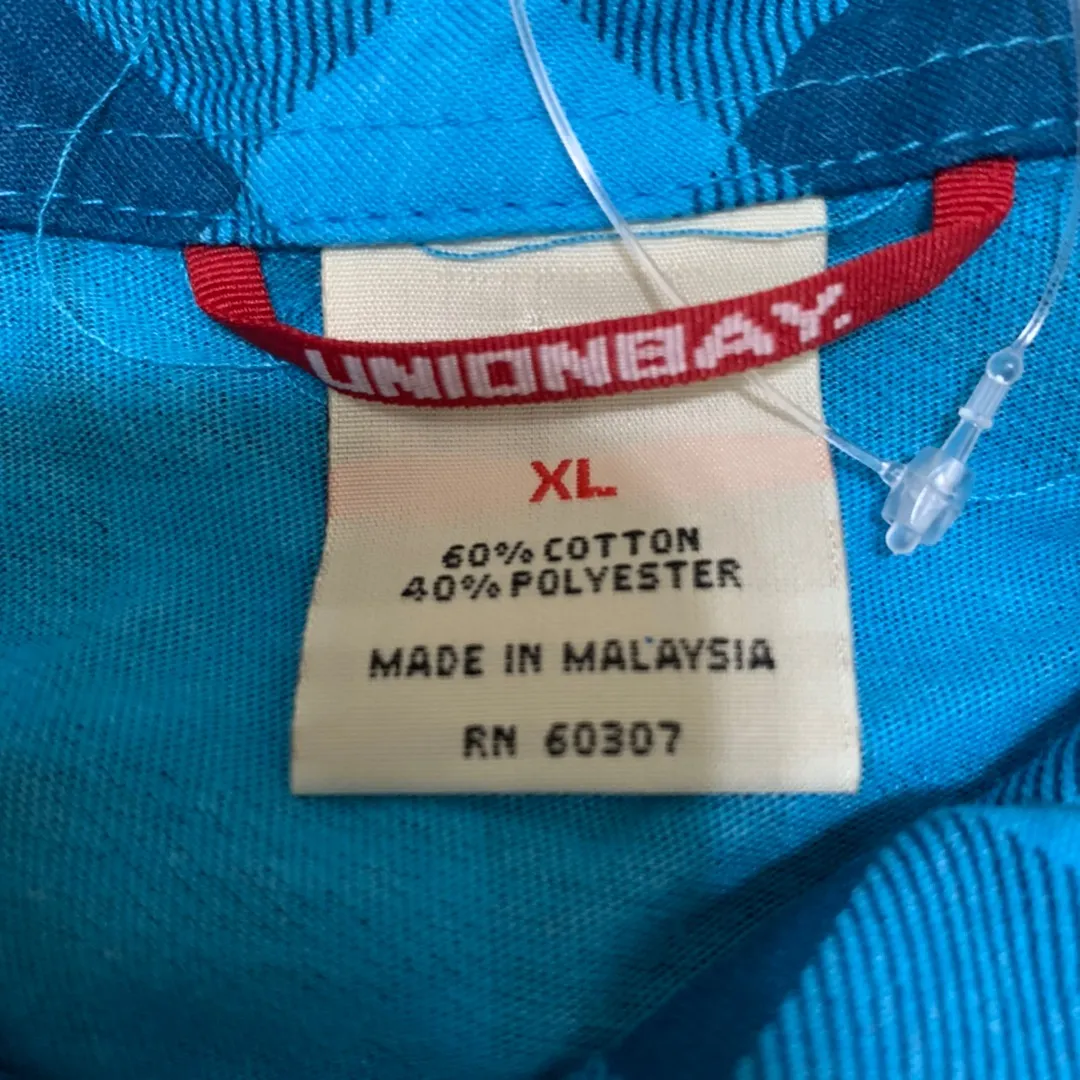 Unionbay Blue Checkered Button Down Top XL - Image 8
