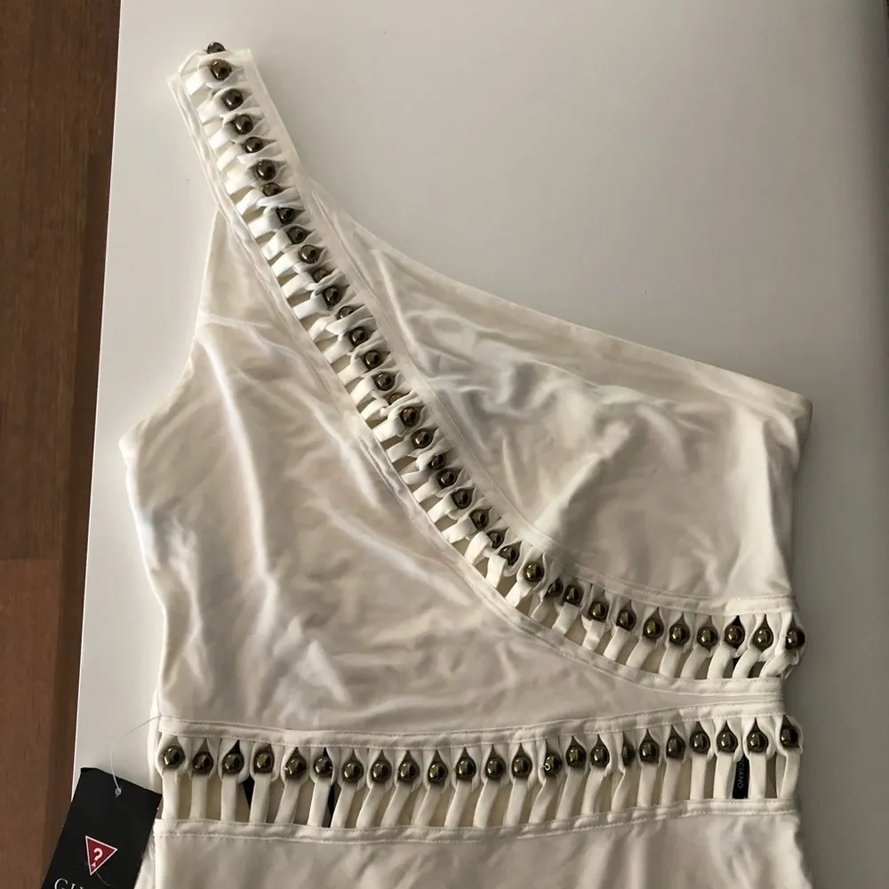 New NWT Guess by Marciano Jessa One Shoulder Mini Dress Party Clubbing White XS - Image 5