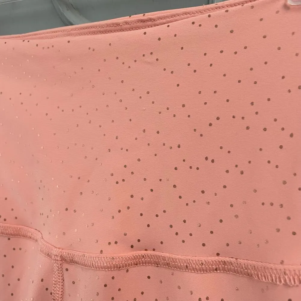 Beyond Yoga Drip Dot High Waisted Midi Leggings Pink Metallic Dot Size Small - Image 4