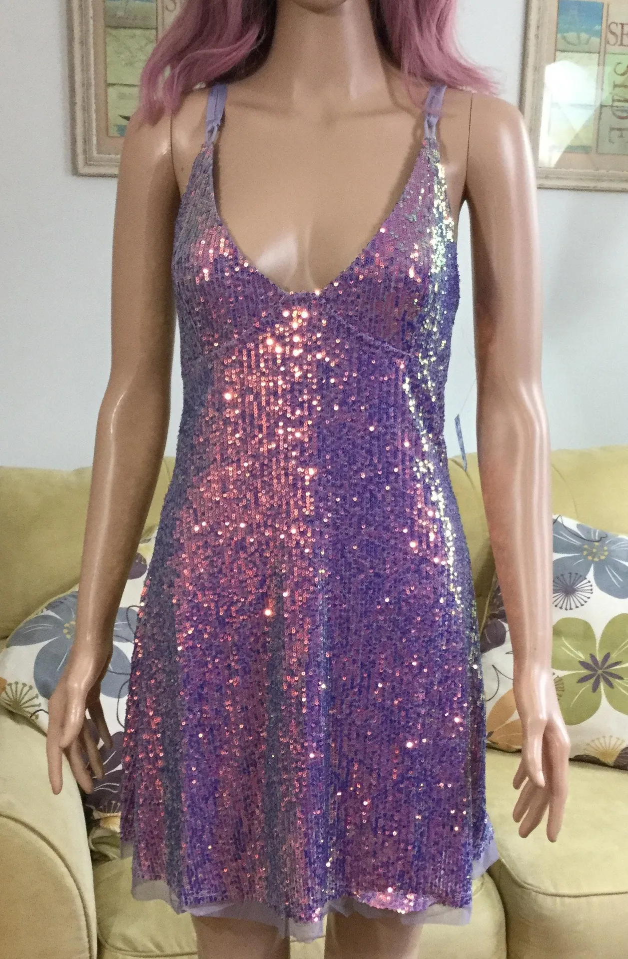 Free People Gold Rush Mini Dress M - Image 3