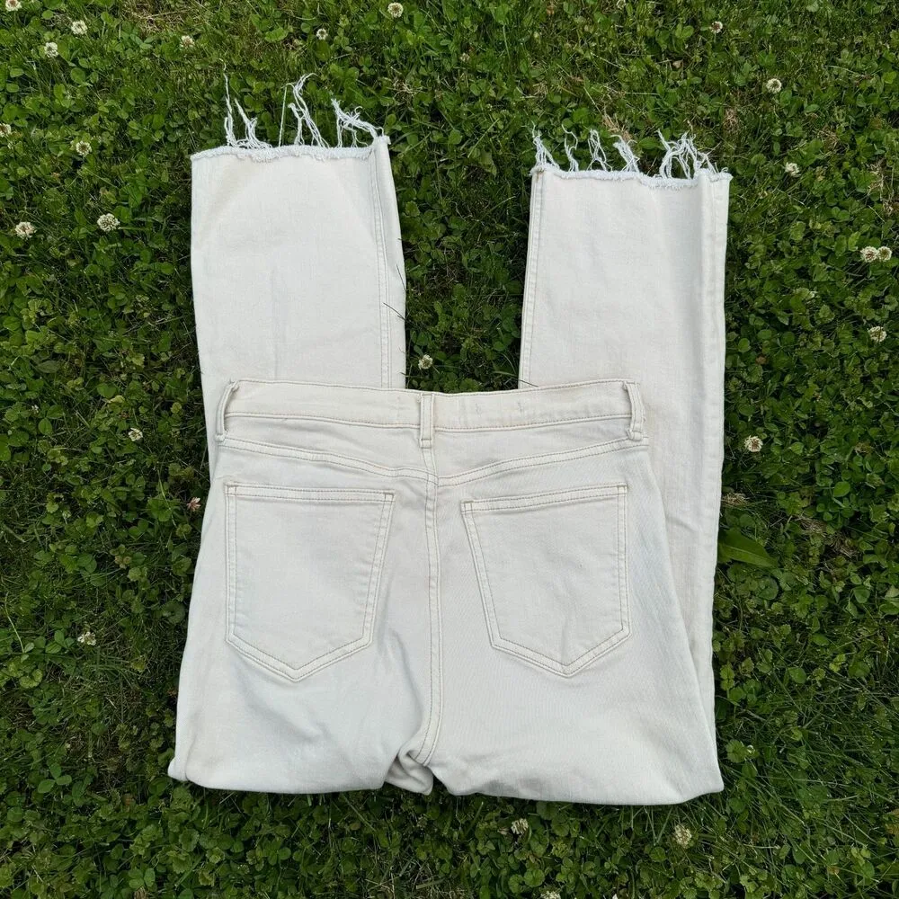 Alex Raw Hem Patch Pocket Crop Flare Jeans - Image 6