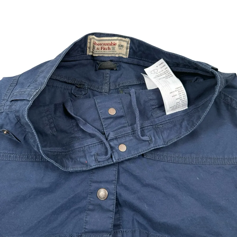 Vintage Y2K Abercrombie & Fitch Navy Blue Button Front Mini Skirt Size XXS - Image 4