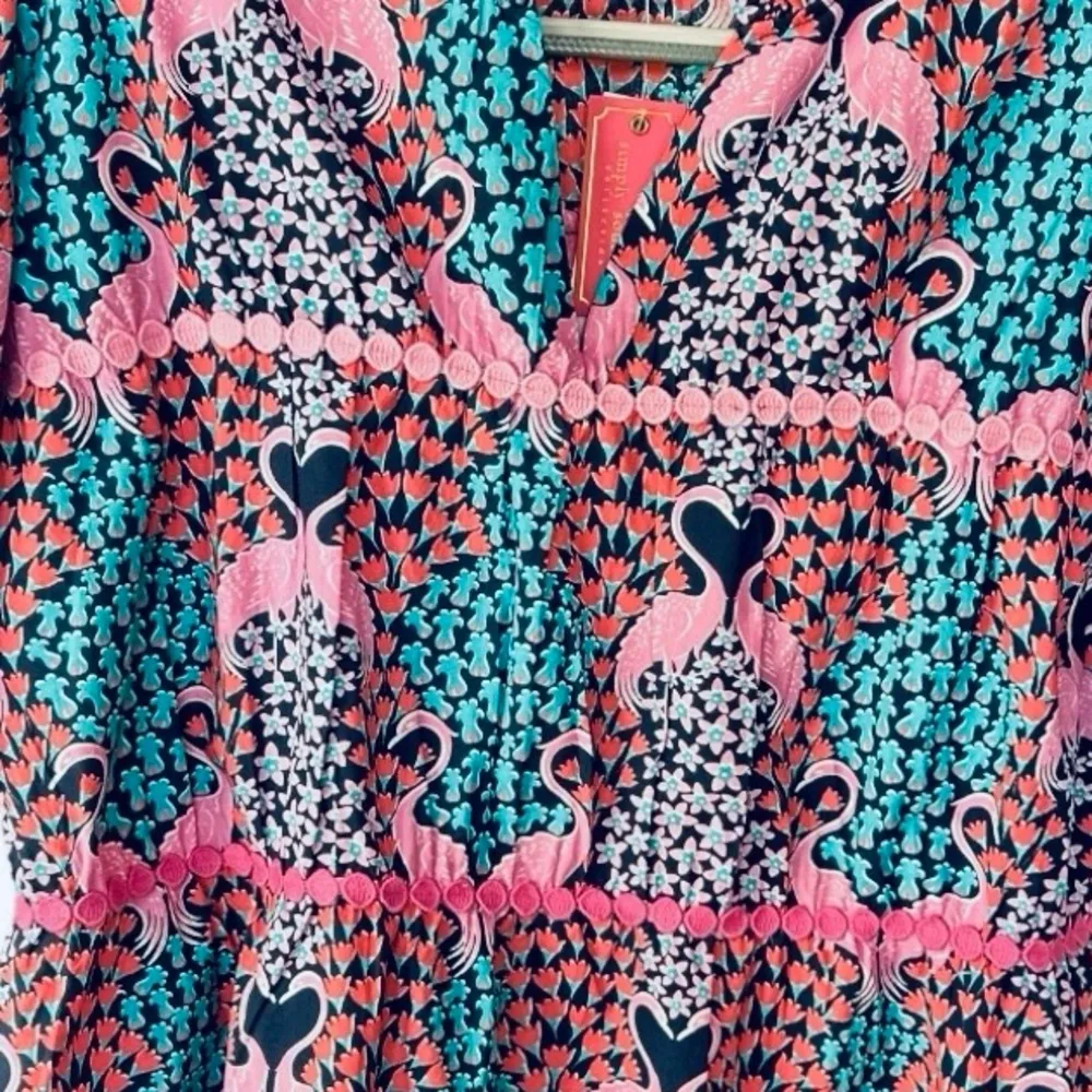 Simply Southern Women’s Small Flutter Sleeve Ruffled Neck Notched-V Top NWT - Image 2