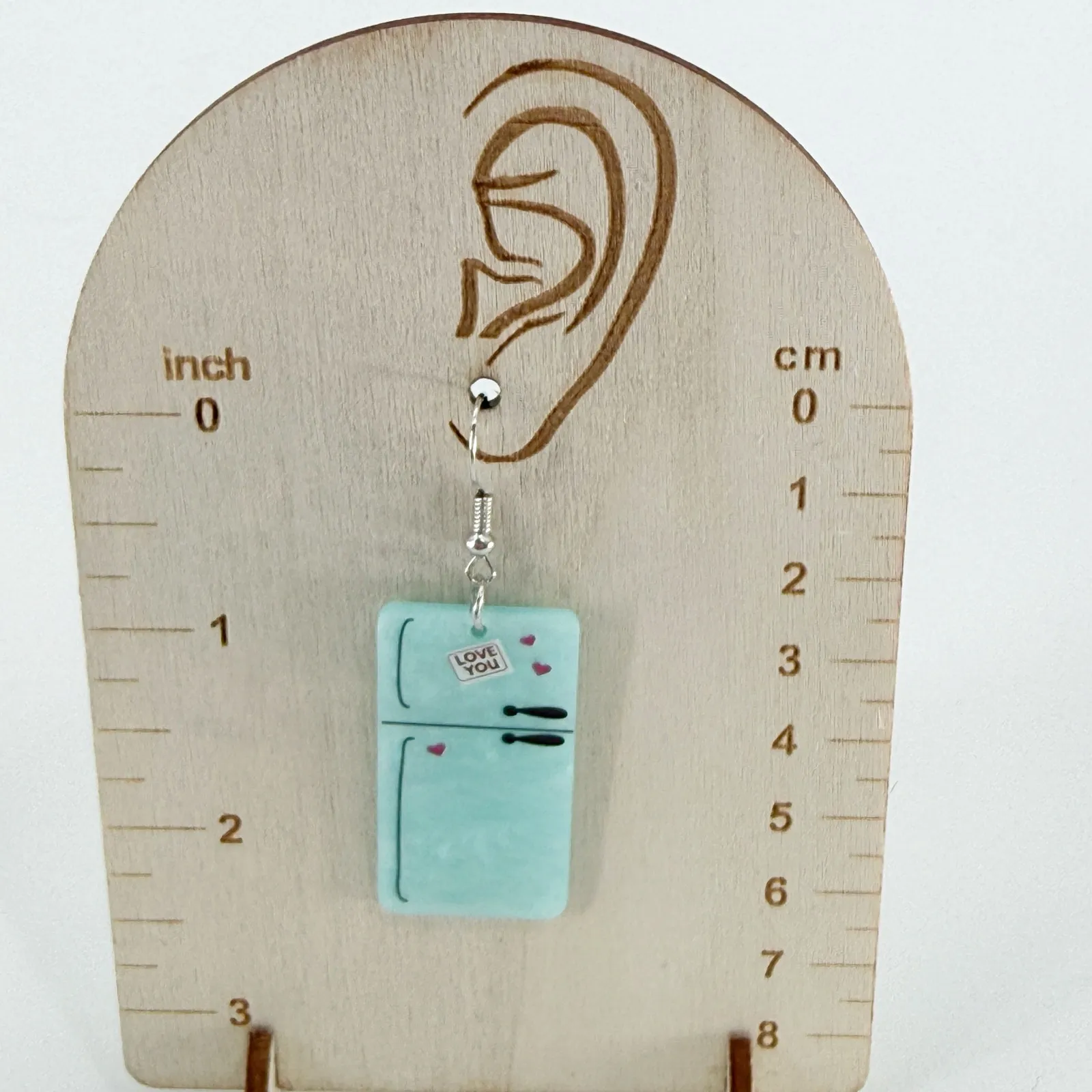 Fridge Quirky Mismatched Dangle Earrings, Weird Earrings, Novelty Earrings Blue - Image 4