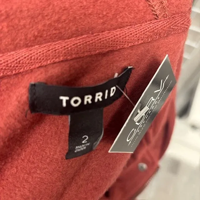 Torrid Brick Red Fleece Anorak Jacket - Size 18/20 (2) - Image 7